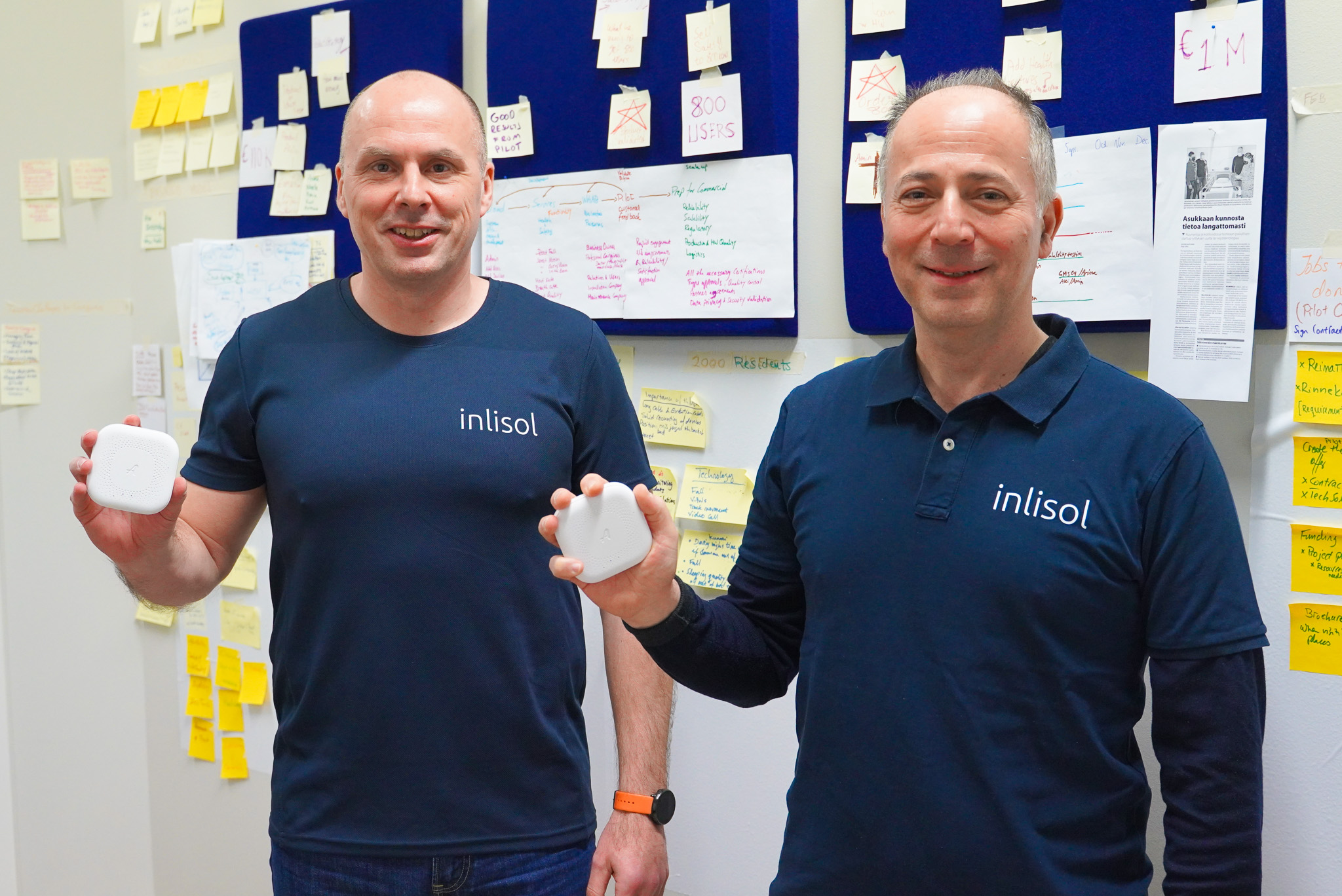 Yrityksen nimi Inlisol tulee sanoista inlife solutions (elämän ratkaisuja). Aki Nummela ja Amin Torabi haluavat luoda hyvinvointia teknologian avulla.
