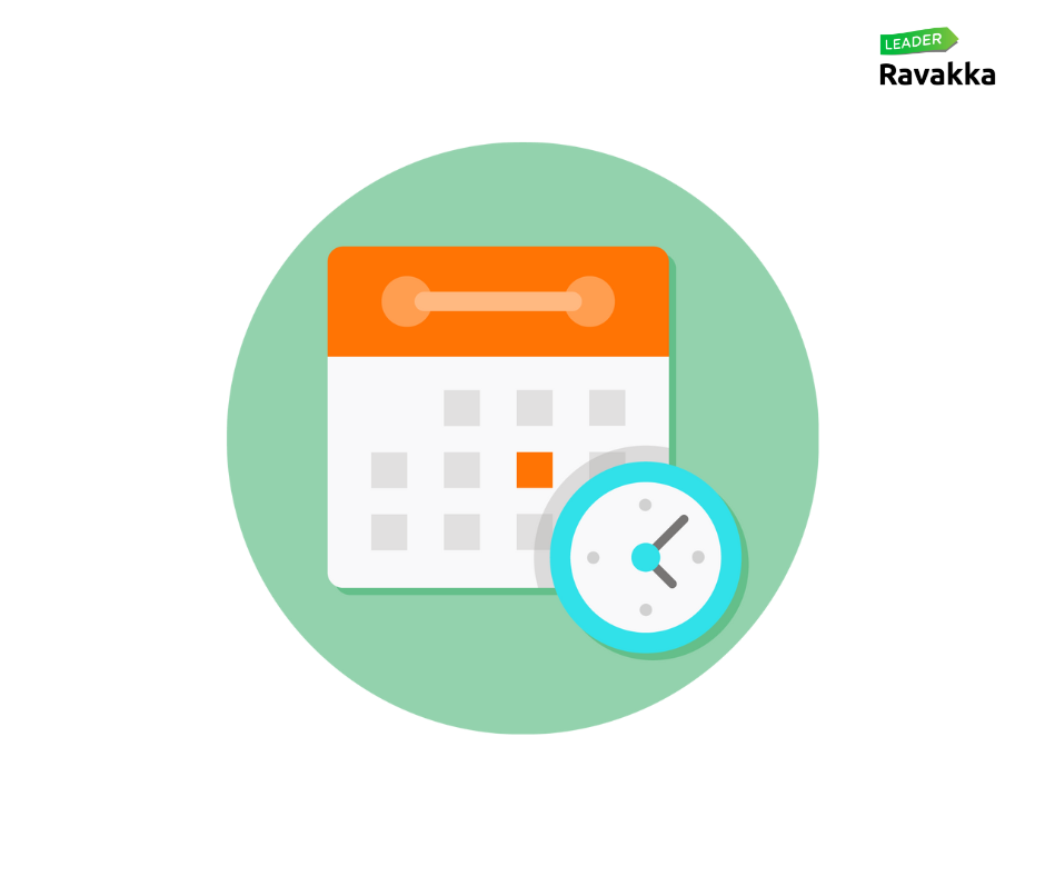 kuva kalenterista ja kellosta