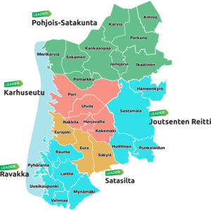satakunnan leader-ryhmät karttakuvassa